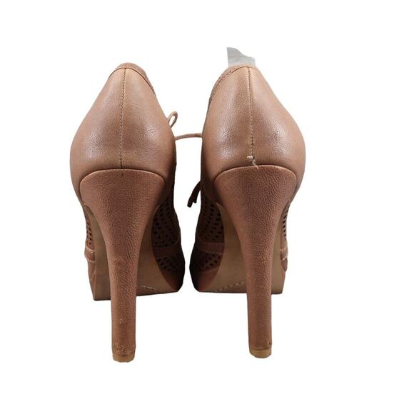 Vince Camuto Shoes Womens 8.5 Pump Booties Stiletto Lace UP Laser Cut Leather - Picture 5 of 15